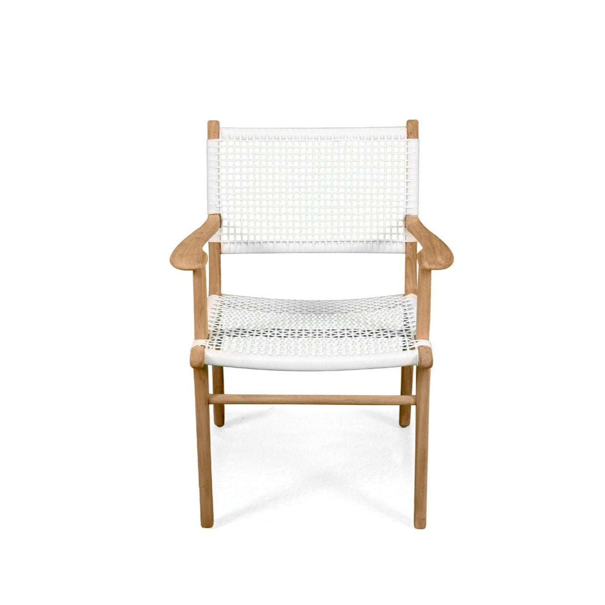 Zane Teak Dining Armchair - White 