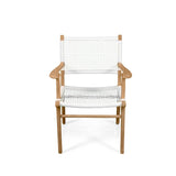 Zane Teak Dining Armchair - White 