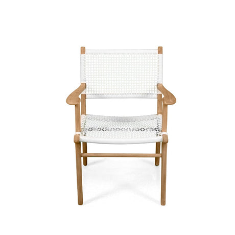 Zane Teak Dining Armchair - White 