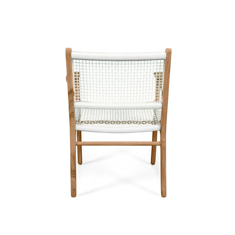 Zane Teak Dining Armchair - White 