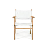 Zane Teak Dining Armchair - White 