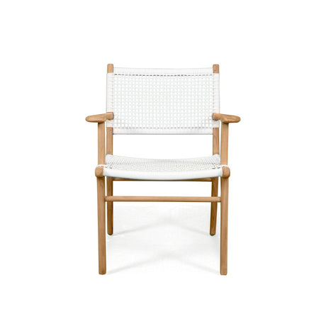 Zane Teak Dining Armchair - White 