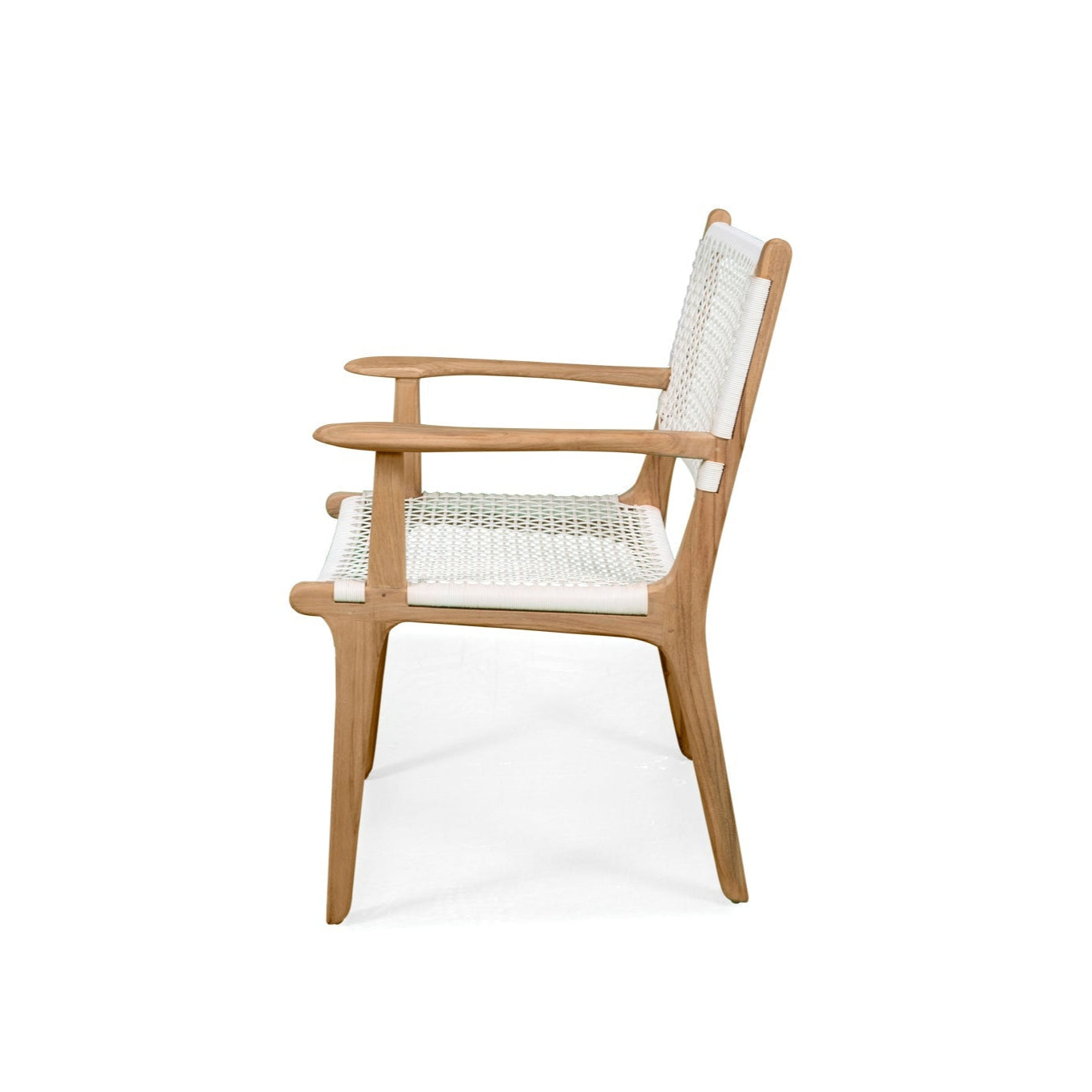 Zane Teak Dining Armchair - White 