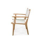 Zane Teak Dining Armchair - White 