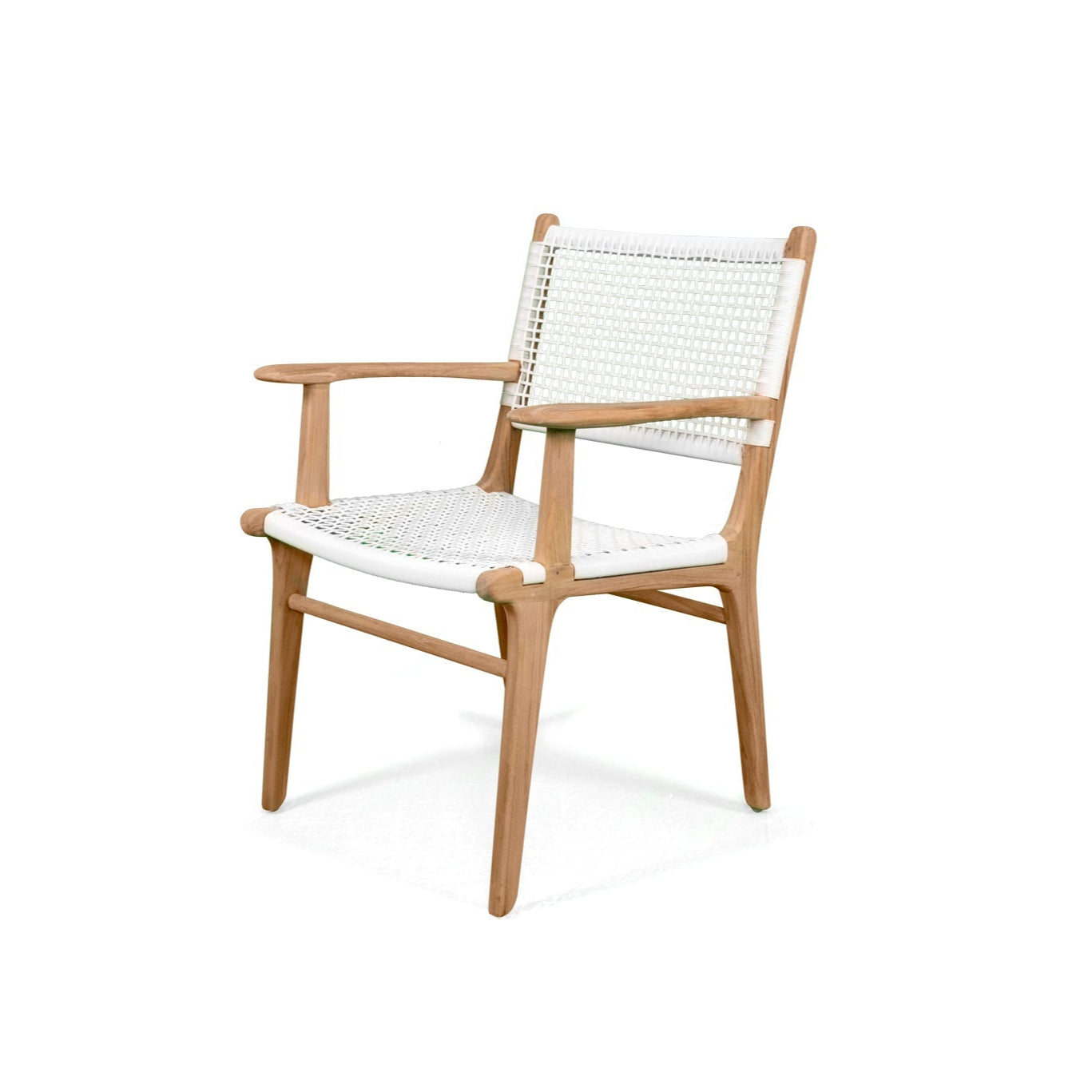 Zane Teak Dining Armchair - White 