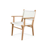 Zane Teak Dining Armchair - White 