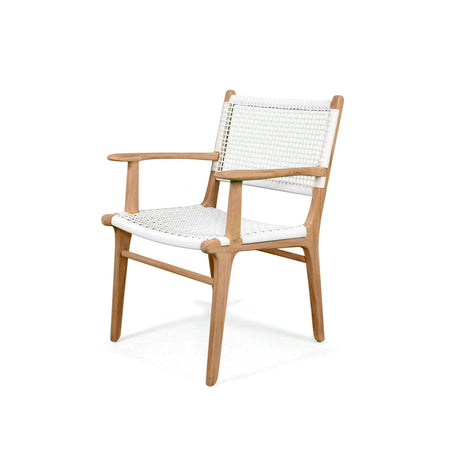 Zane Teak Dining Armchair - White 