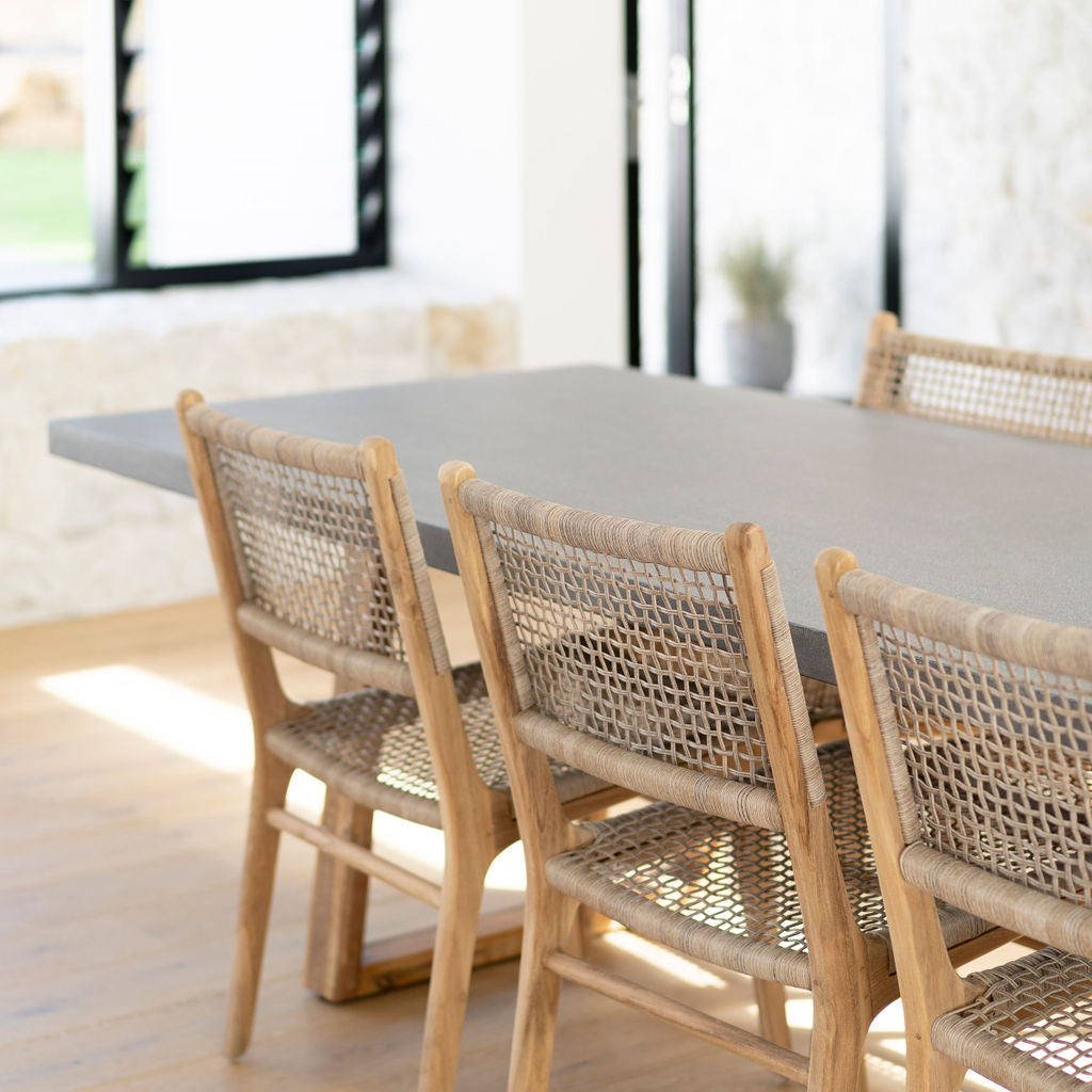 Zane Teak Dining Chair - Washed Grey
