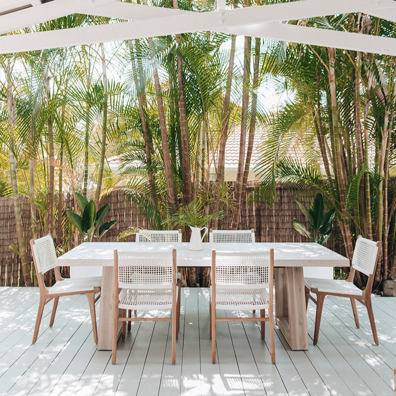 Zane Teak Dining Chair - White