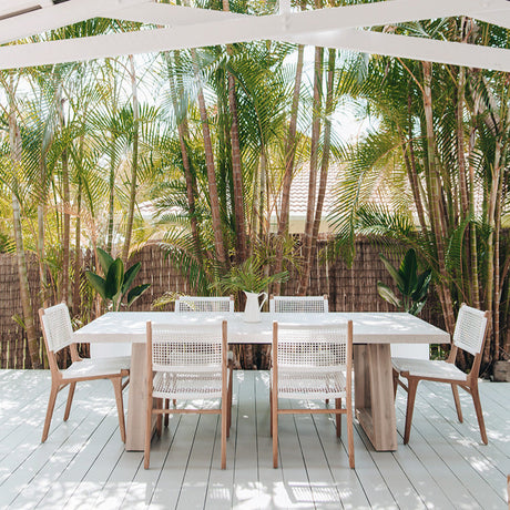 Zane Teak Dining Chair - White