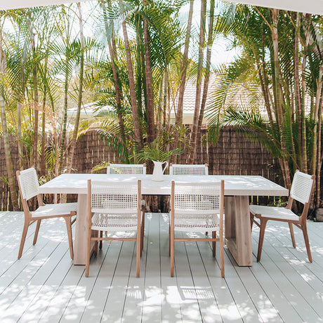 Zane Teak Dining Chair - White