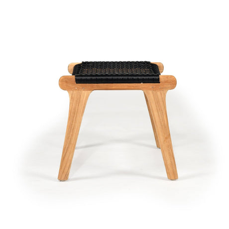 Zane Teak Lazy Chair Ottoman - Black - 0.4m