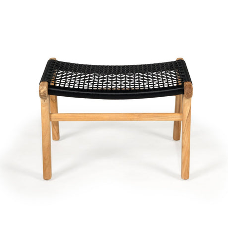 Zane Teak Lazy Chair Ottoman - Black - 0.4m