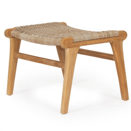 Zane Teak Lazy Chair Ottoman – Washed Grey - 0.4m