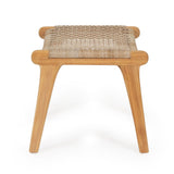 Zane Teak Lazy Chair Ottoman – Washed Grey - 0.4m