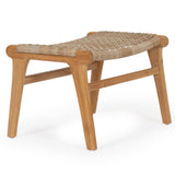 Zane Teak Lazy Chair Ottoman – Washed Grey - 0.4m