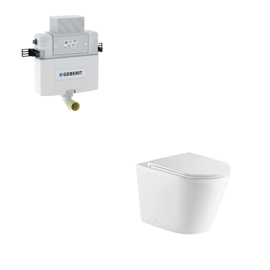 Zara99 Rimless Wall Faced Floor Toilet Pan (Gloss White)