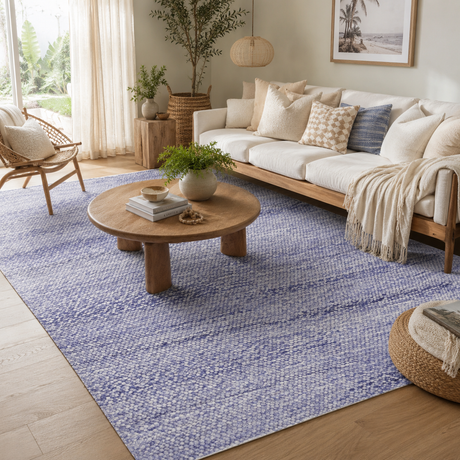 Zayna Loopy Blue Wool Blend Rug