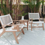 Zane Accent Teak Arm Chair – White