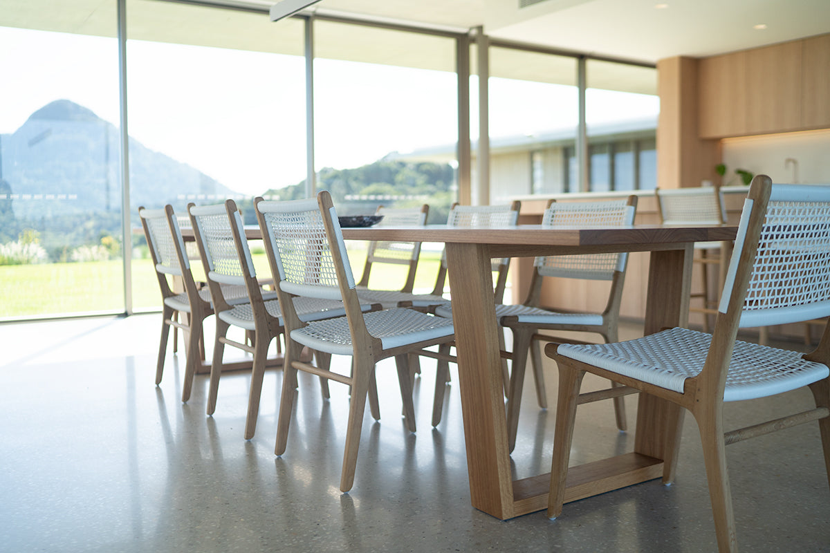 Zane Teak Dining Chair - White