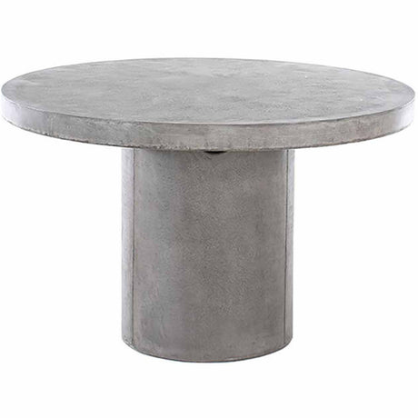 Zen Outdoor Concrete Round Dining Table 120 cm in Weathered Cement/White