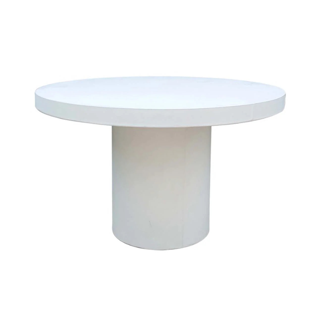 Zen Outdoor Concrete Round Dining Table 120 cm in Weathered Cement/White