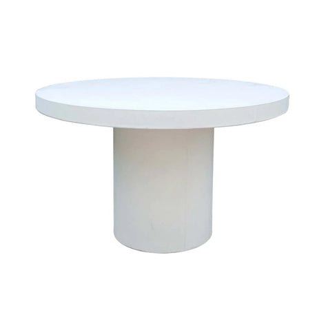 Zen Outdoor Concrete Round Dining Table 120 cm in Weathered Cement/White