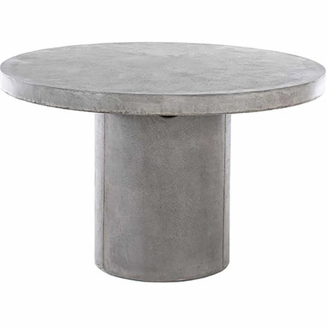 Zen Outdoor Concrete Round Dining Table 120 cm in Weathered Cement/White