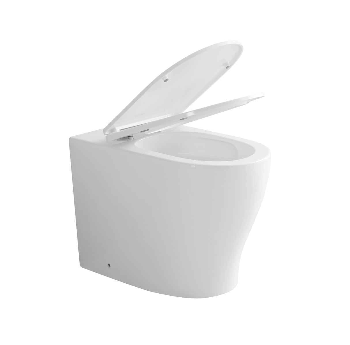 Zeus Tornado Rimless Wall Faced Gloss White Floor Toilet