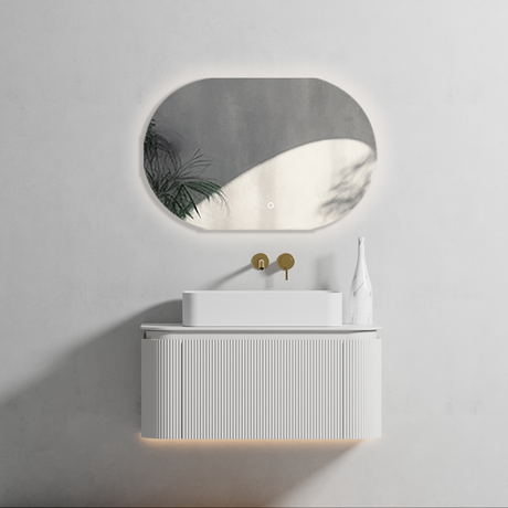 Zure Waverton Wall Hung Curve Vanity Matte White 2