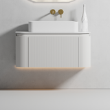 Zure Waverton Wall Hung Curve Vanity Matte White 3