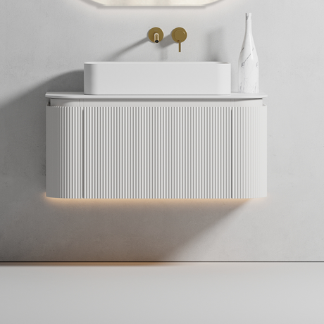Zure Waverton Wall Hung Curve Vanity Matte White 3