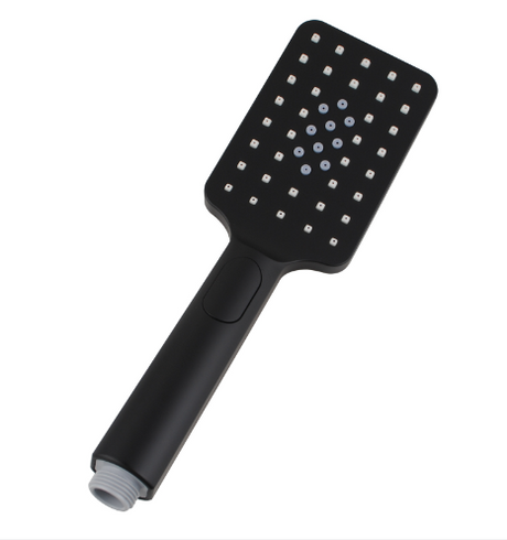 3 Functions Square Hand Held Shower Set With Rail - Black