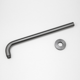 AQU Round Wall Straight Shower Arm 400mm - Brushed Gun Metal