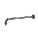 AQU Round Wall Straight Shower Arm 400mm - Brushed Gun Metal