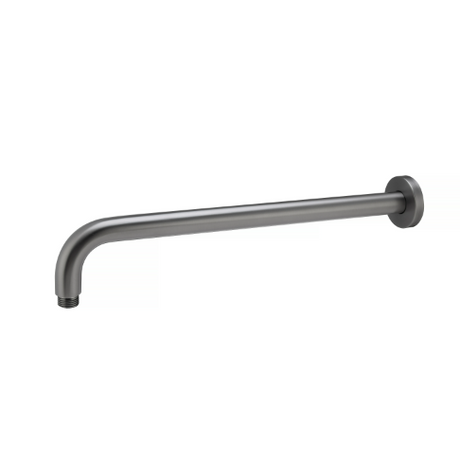 AQU Round Wall Straight Shower Arm 400mm - Brushed Gun Metal