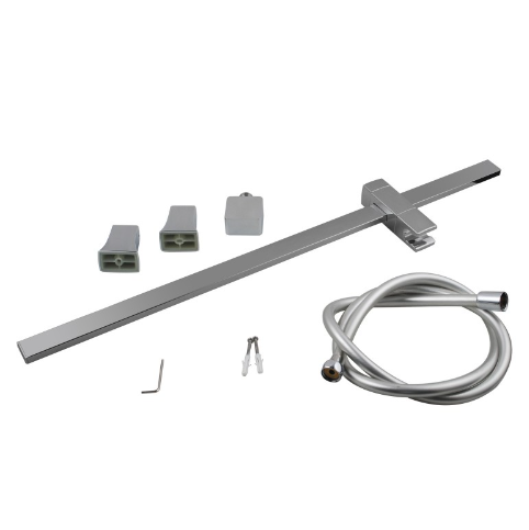 3 Functions Square Hand Held Shower Set With Rail - Chrome