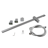 3 Functions Square Hand Held Shower Set With Rail - Chrome