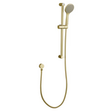PAVIA Shower Rail with Round Handheld Shower Piece - Brushed Gold