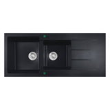 Cora Granite Sink One & Half Bowl with Drainer (Matte Black)