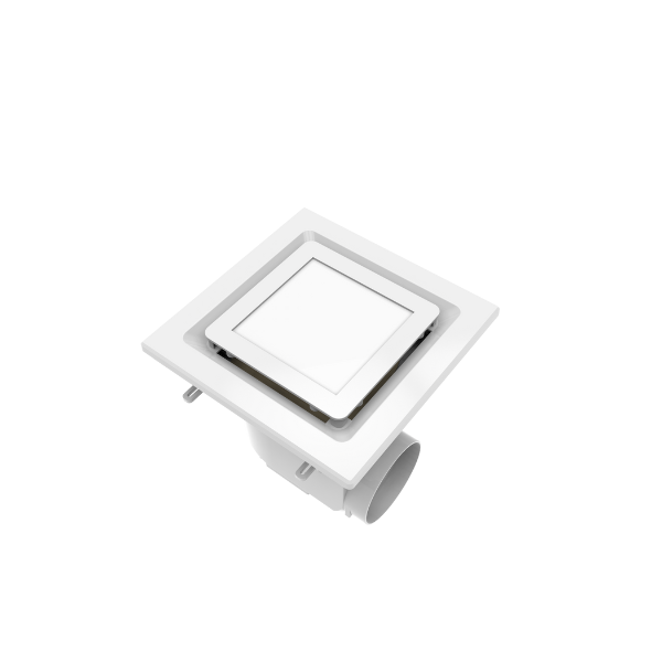 MODURA AllAir Classic 8" LED ‐ Square Ceiling Mounted Exhaust Fan, Cut Out 205 x 205mm