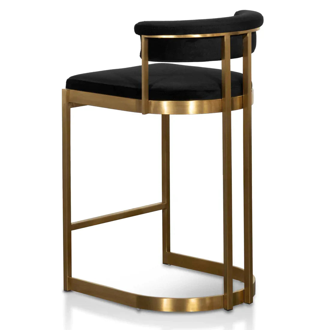 Calibre CBS6272-BS Black Velvet Bar Stool - Golden Base