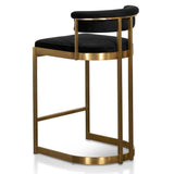 Calibre CBS6272-BS Black Velvet Bar Stool - Golden Base
