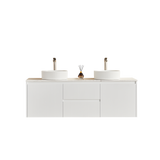 Brindabella Wall Hung PVC Cabinet (Middle Drawer) 1500mm (Single/Double Bowl) (Matte White)