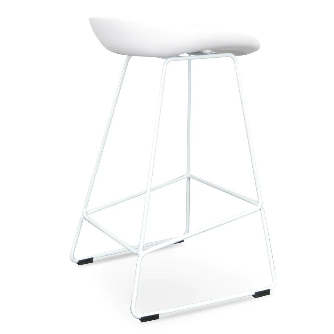 Calibre CBS2007-SD 65cm Bar Stool - white Seat With white metal Frame