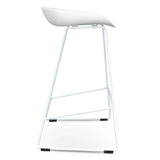 Calibre CBS2007-SD 65cm Bar Stool - white Seat With white metal Frame