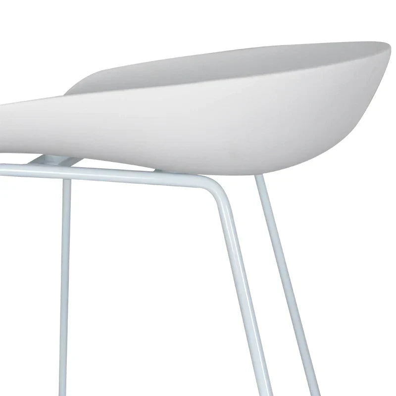 Calibre CBS2007-SD 65cm Bar Stool - white Seat With white metal Frame