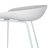 Calibre CBS2007-SD 65cm Bar Stool - white Seat With white metal Frame