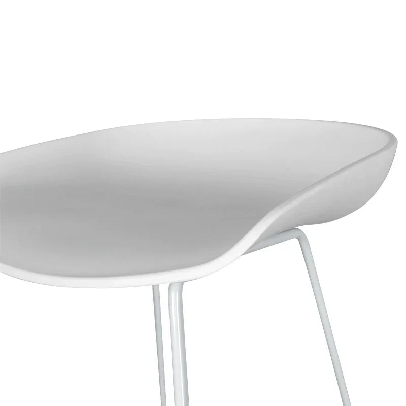Calibre CBS2007-SD 65cm Bar Stool - white Seat With white metal Frame