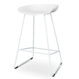 Calibre CBS2007-SD 65cm Bar Stool - white Seat With white metal Frame